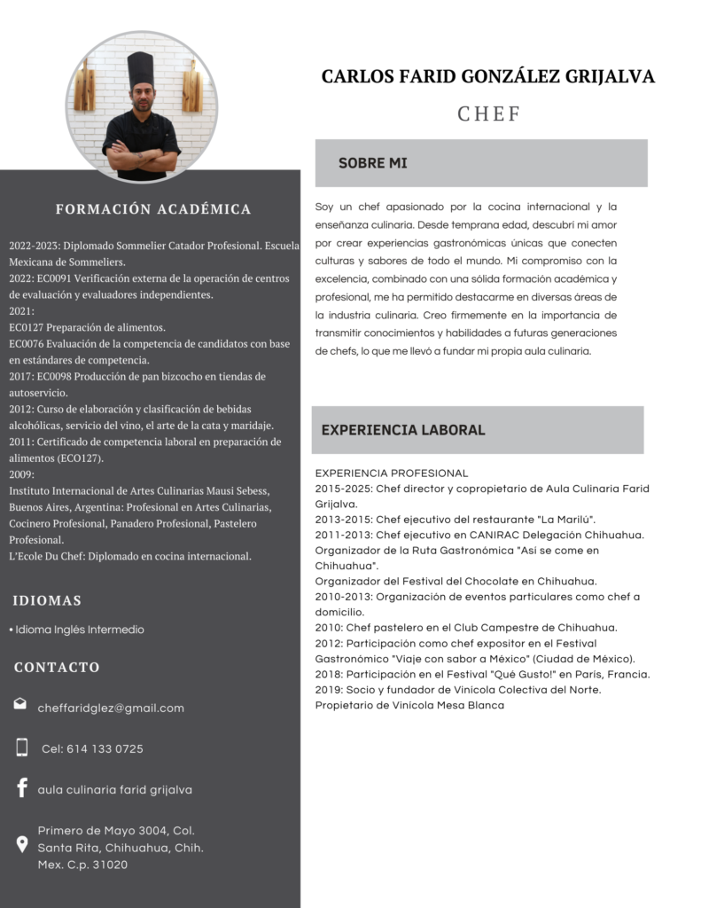 Curriculum chef farid